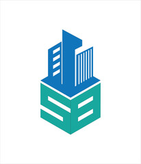 Fototapeta premium sb real state hexagon vector letter logo