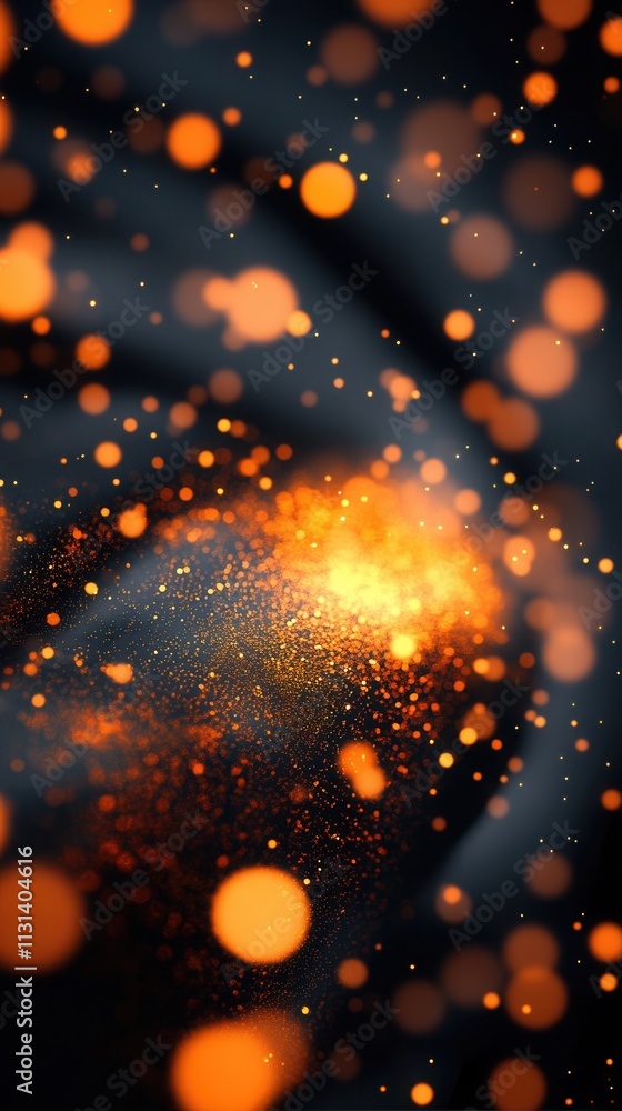 Poster colorful sparks and glowing particles create a mesmerizing visual display in a dark atmosphere, rese