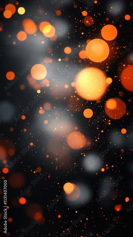 Poster colorful bokeh background featuring orange and gray circles with soft focus providing a vibrant fest