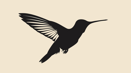 Obraz premium Elegant Hummingbird Silhouette Vector Illustration