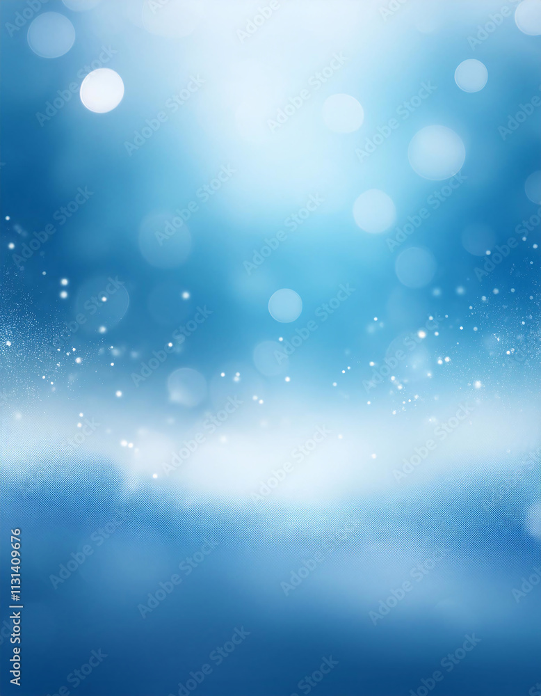Poster blue background with bokeh lights and a gradient effect. generative ai.
