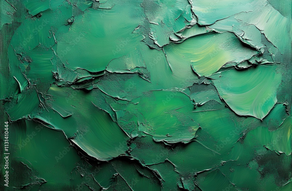 Aufkleber textured abstract painting in various shades of dark green showcasing an artistic exploration of col