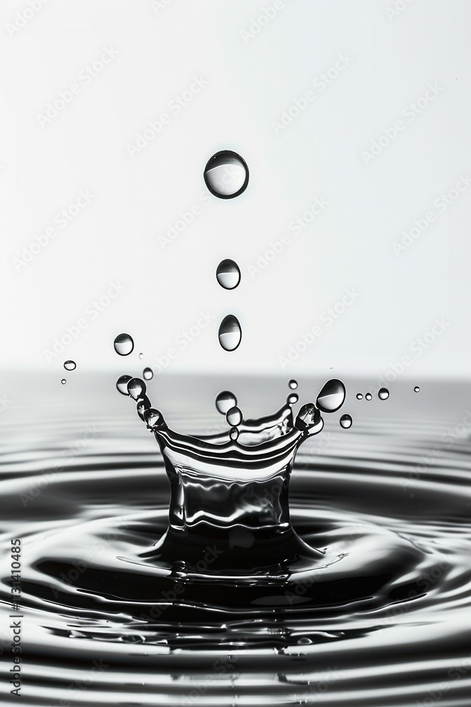 Aufkleber captivating water droplets create dynamic ripples and splashes during a moment of impact captured ne