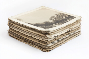 Vergangenheit in Bildern: Alte Fotografien auf einem Stapel

