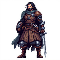 Fototapeta premium Pixel art warrior 