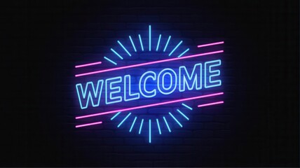 Neon sign that says Welcome