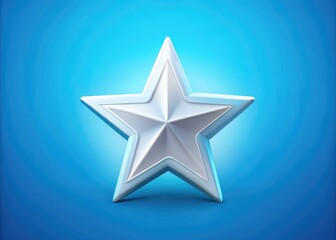 Obraz premium Chic star clipart in blue, perfect for fashion photography on a clean white background; an ideal illustration for creative designs and projects.