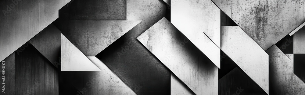 Aufkleber digital pattern featuring sharp angular shapes in contrasting shades of gray and white