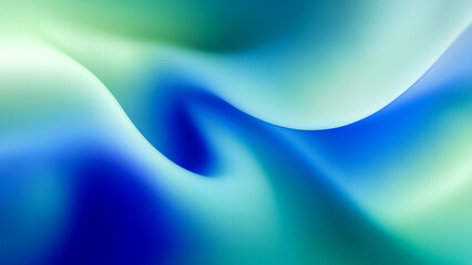 Abstract blue and green background with soft, blurred shapes and fluid gradients. The design exudes elegance and modernity, ideal for creative applications.
