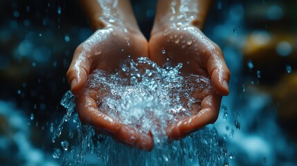 Fototapeta premium Capturing the delicate splashes of water at Detian Waterfall in vibrant macro detail