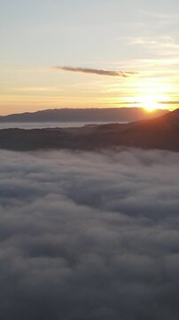 Foggy Landscape Aerial