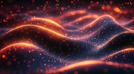 Obraz premium Digital Showcasing Abstract Neon Waves with Bold Futuristic Background