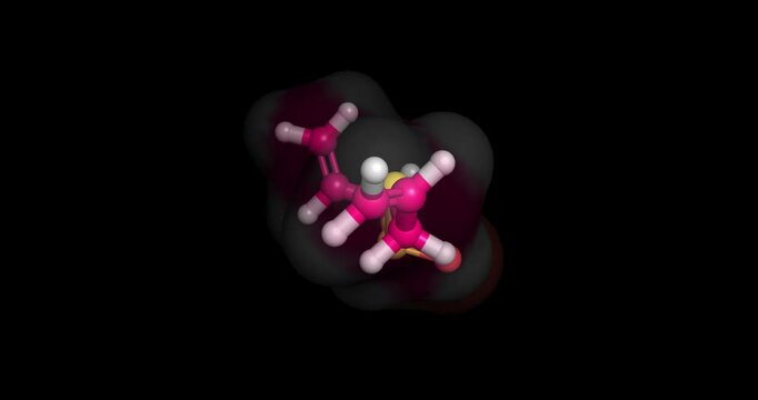 Garlic, Allicin, nutraceutical, 3D molecule spinning 4K