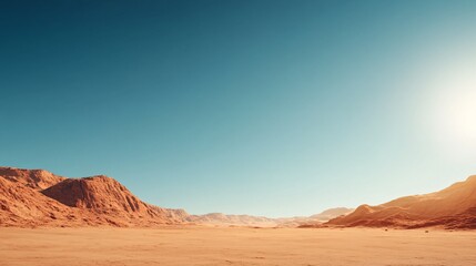 Desert Landscape with Clear Blue Sky