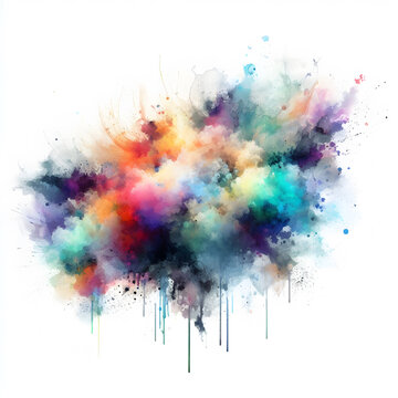 Watercolor Splash with gradient effect Bright colorful watercolor grunge