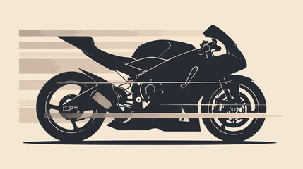 Obraz premium Dynamic Motorcycle Racing Silhouette Vector Illustration