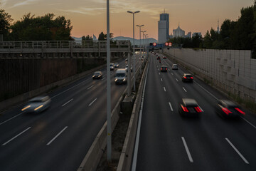 Traffic on highway, long exposure 