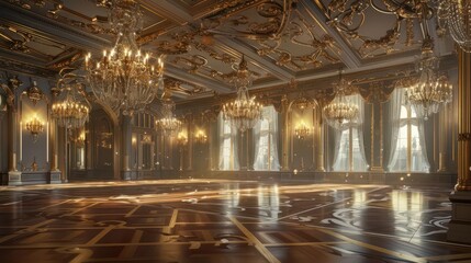 Obraz premium Elegant Victorian Hallway. Luxurious interior design concept