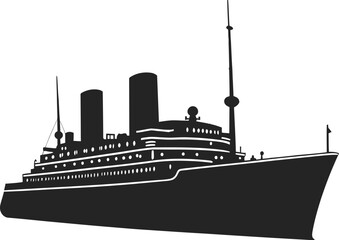 Obraz premium Cruise Ship icon vector outline isolated on a white background