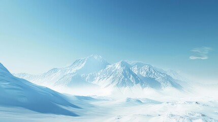 Fototapeta premium Majestic Snow-Capped Mountain. Winter Wonderland concept