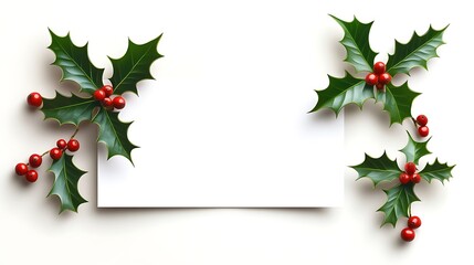 Festive email signature design with holly leaves and berries for Christmas communication.