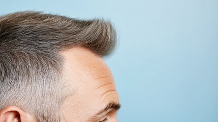 Obraz premium Close-up of a man's hair and profile