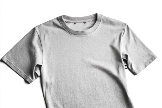 A simple white t-shirt on a plain white background, great for branding and design needs