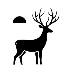 Obraz premium deer silhouette vector illustration
