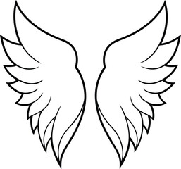 Obraz premium Wings silhouette design elements. Angel wings