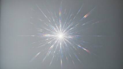Obraz premium Abstract white light prism starburst on gray background