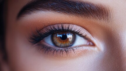 Obraz premium A detailed shot of an eye with prominent eyelashes, suitable for beauty or fashion concepts