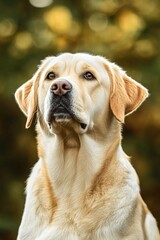 A clear shot of a dog's face with a blurred background