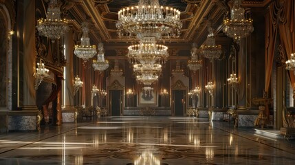 Obraz premium Elegant Symmetry. Radiant Function Hall Architecture concept