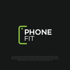 PhoneFit logo template flat style new modern design