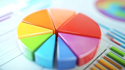 Obraz premium Pie chart stock photo Abstract, Circle, People, Concepts, Futuristic 