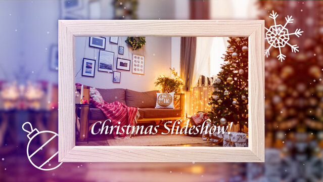 Christmas Slideshow contains 24 media placeholders and 8 text placeholders. Available in 4K.	