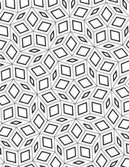 Geometric Coloring Pattern Black Lineart