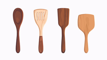 Wooden Spatula Vector Isolated Illustration
