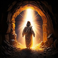 Jesus Christ emerges from his Tomb