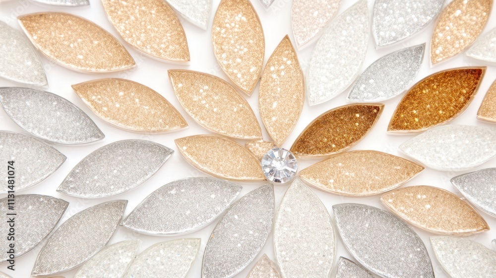 Poster decorative inlay design featuring sparkling rhinestones in elegant arrangement