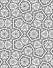 Geometric Coloring Pattern Black Lineart