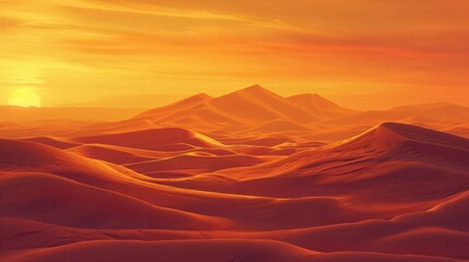 Twilight Serenity. A picturesque scene of mountains surrounded by a colorful sky