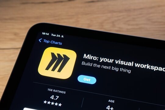 App store with Miro mobile application to create visual workspace
