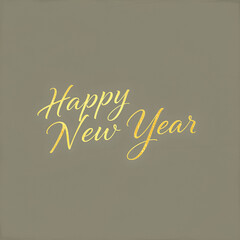 Happy New Year signature format in cursive for post card 