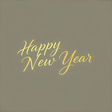 Happy New Year signature format in cursive for post card 
