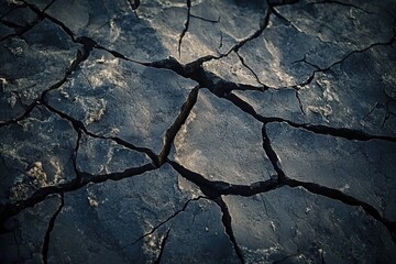 Fototapeta premium A crack in the ground with a bird sitting on it, great for nature and wildlife scenes