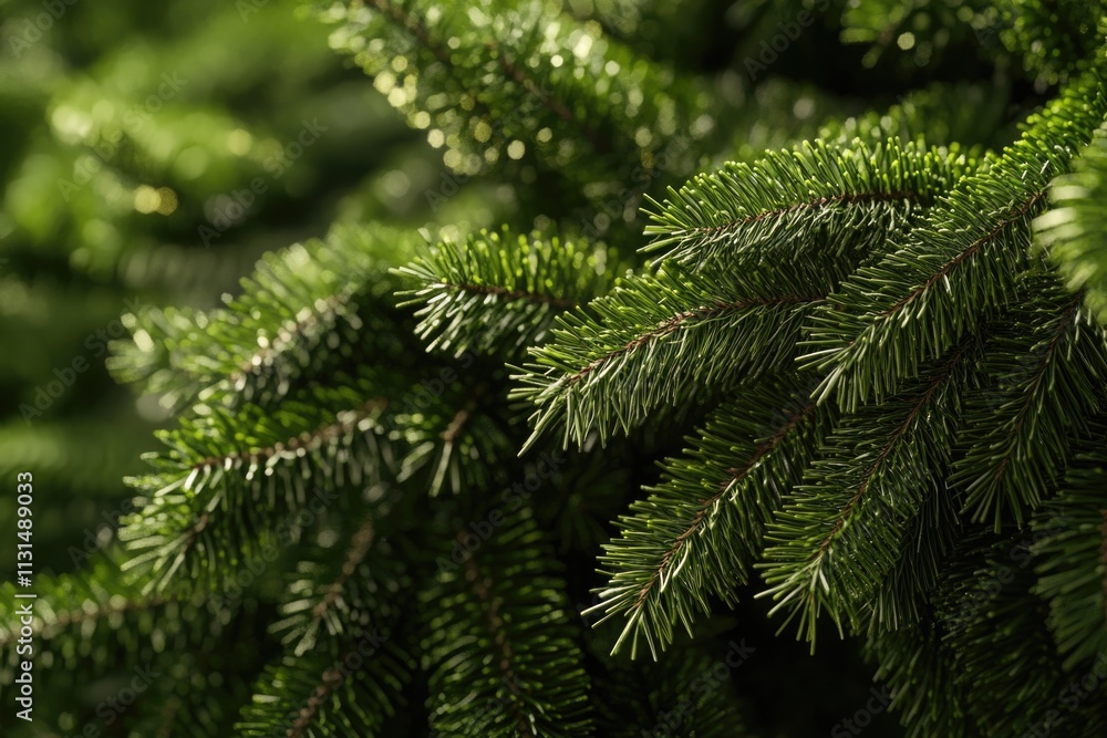 Poster a close-up shot of a pine tree branch with intricate details