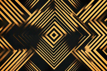 Abstract dark geometric background featuring glowing golden lines and sparkles, creating a modern, futuristic, and elegant design.