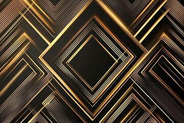 Abstract dark geometric background featuring glowing golden lines and sparkles, creating a modern, futuristic, and elegant design.