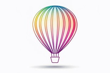 Obraz premium Elegant linear balloon icon with shadow for Valentine's Day, leisure parks, festivals, and toys. A modern logo design, perfect for recreation and playful themes.